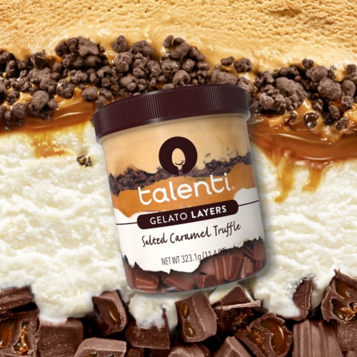 Talenti Layers Salted Caramel Truffle with Caramel and Vanilla Gelato Pint Perspective: bottom