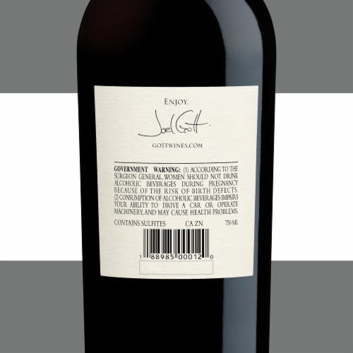 Joel Gott Zinfandel California Red Wine 750 ml Perspective: bottom