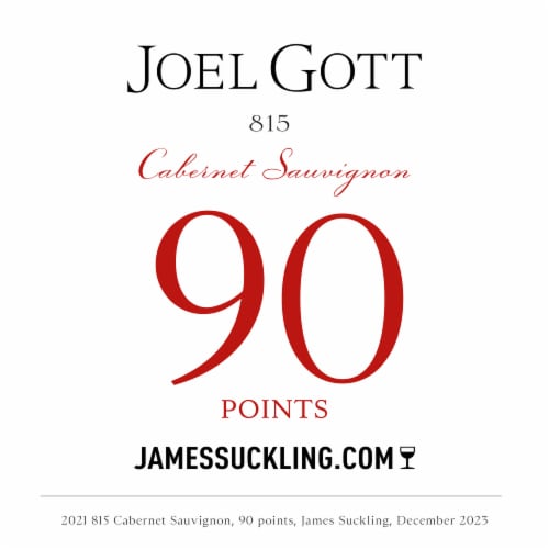 Joel Gott 815 Cabernet Sauvignon Red Wine Bottle Perspective: bottom