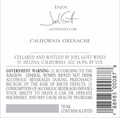 Joel Gott Alakai Red Wine Perspective: bottom