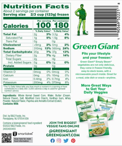 Green Giant Simply Steam Corn & Butter Sauce Perspective: bottom