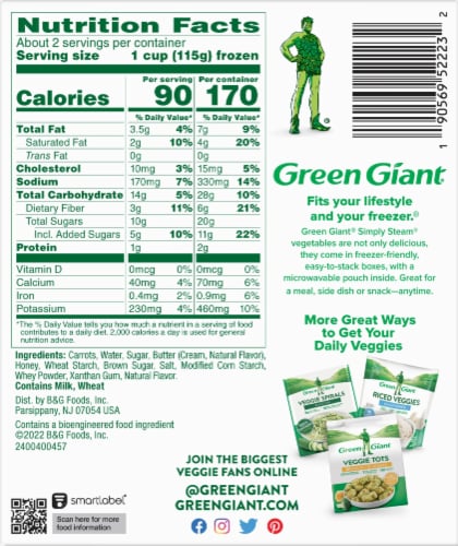Green Giant Lightly Sauced Honey Glazed Carrots Perspective: bottom