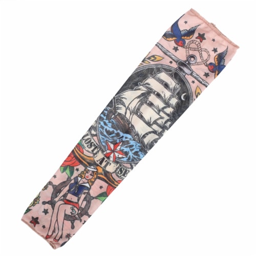 Seasons Pirate Tattoo Sleeve Adult Halloween Costume Accessory Perspective: bottom