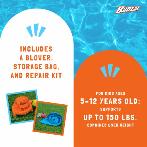 Banzai Inflatable Battle Blast Adventure Activity Water Park & 3 Water