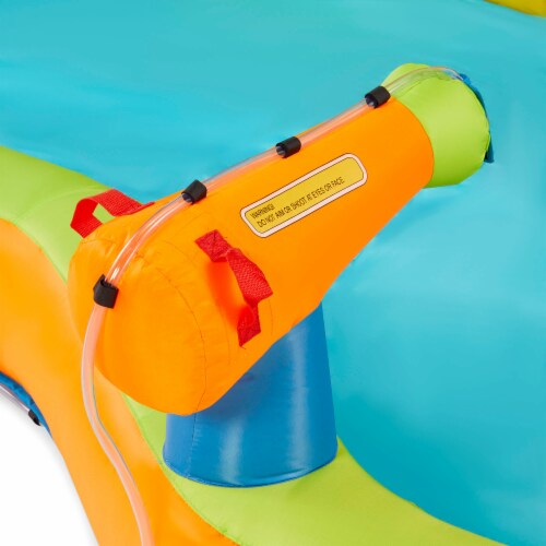 banzai 90369 adventure club water park inflatable 2 lane water slide splash pool