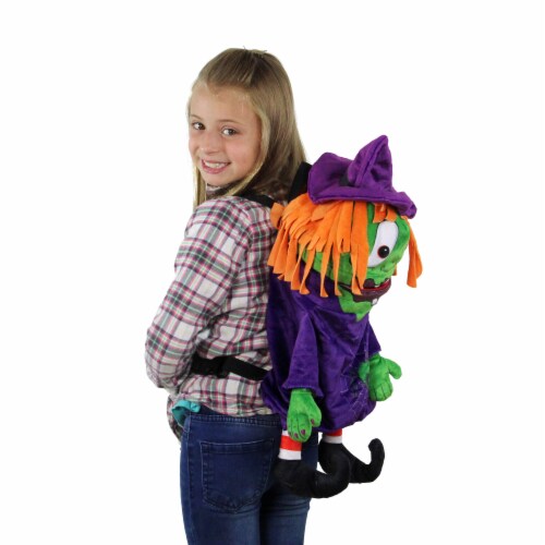 Northlight 23  Purple and Green Witch Unisex Child Trick or Treat Halloween Bag Costume Perspective: bottom