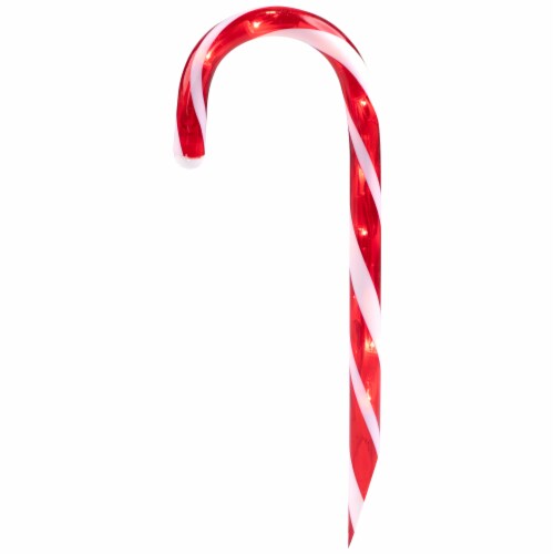 Northlight Lighted Candy Cane Outdoor Christmas Pathway Markers - 13.5' White Wire - Set of Perspective: bottom