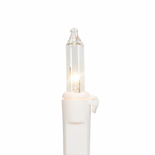 Northlight 100-Count Clear Mini Christmas Light Set, 20.25ft White Wire Perspective: bottom