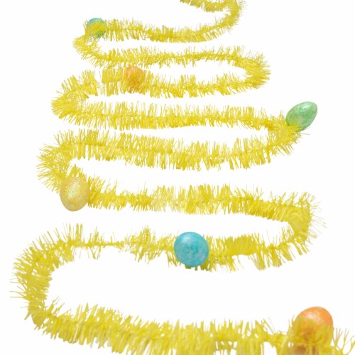 Northlight 25' Tinsel Garland with Easter Eggs - Yellow Perspective: bottom