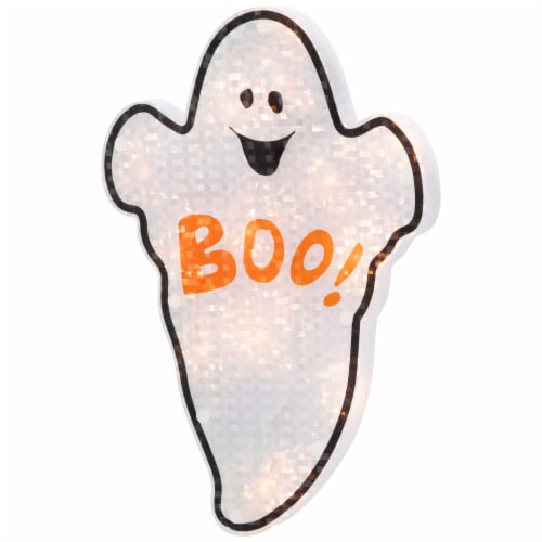 Northlight 12  Lighted Holographic Ghost Halloween Window Silhouette Decoration Perspective: bottom