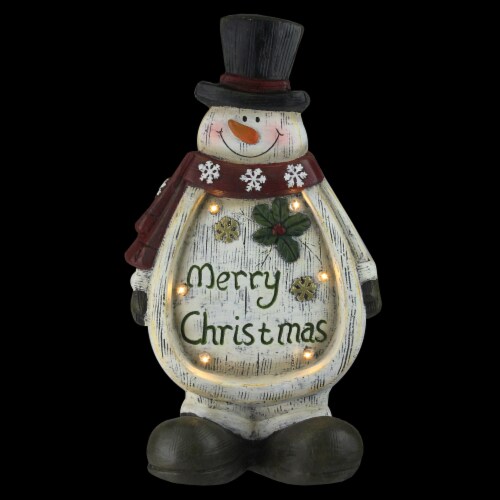 Northlight 14.5  LED Lighted Weathered Snowman Table Top Christmas Decoration Perspective: bottom