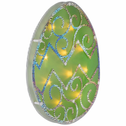 Northlight 12 Lighted Green Easter Egg Window Silhouette Decoration Perspective: bottom