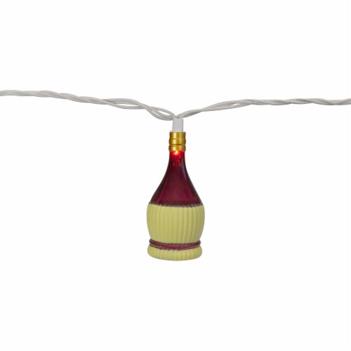 Northlight 10-Count Grape and Wine Bottle Novelty String Christmas Light Set, 7.5ft White Perspective: bottom