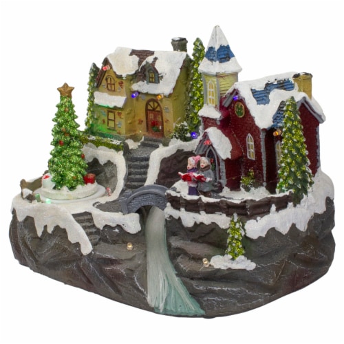 Northlight 9 Lighted and Animated Christmas Village Scene with a Moving