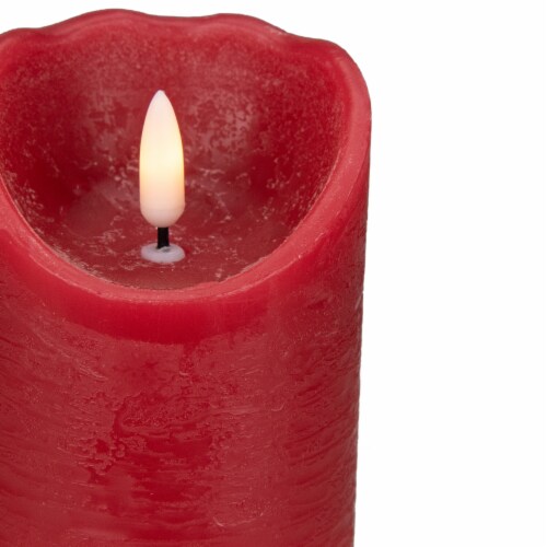 Northlight 6 LED Red Flameless Battery Operated Christmas Decor Candle Perspective: bottom