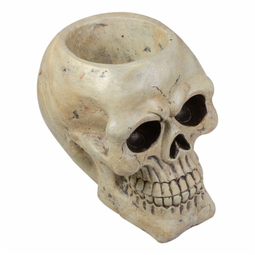 Northlight 11 Ivory and Black Halloween Skull Tabletop Decoration Perspective: bottom