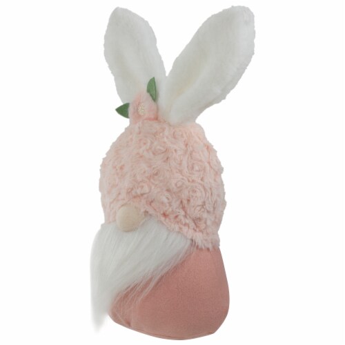 Northlight 14  Pink and White Easter and Spring Gnome Head with Bunny Ears Perspective: bottom