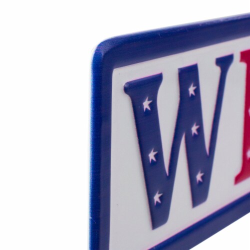 Northlight 18 Metal Patriotic WELCOME Sign with Stars Wall Decor Perspective: bottom
