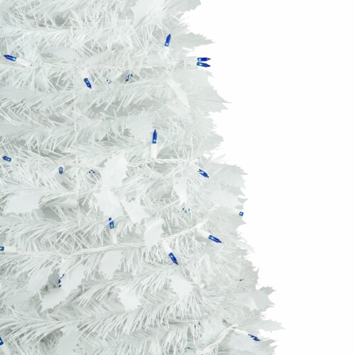 Northlight 6ft Lighted White Tinsel Pop Up Artificial Christmas Tree Blue Lights 11 each Fry s Food Stores