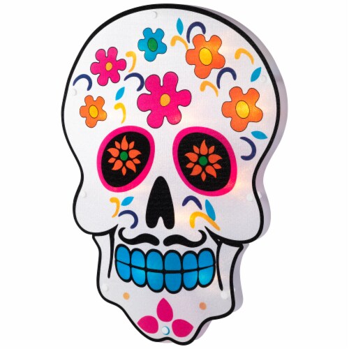 Northlight 15 Lighted Day of the Dead Sugar Skull Halloween Window Silhouette Decor Perspective: bottom