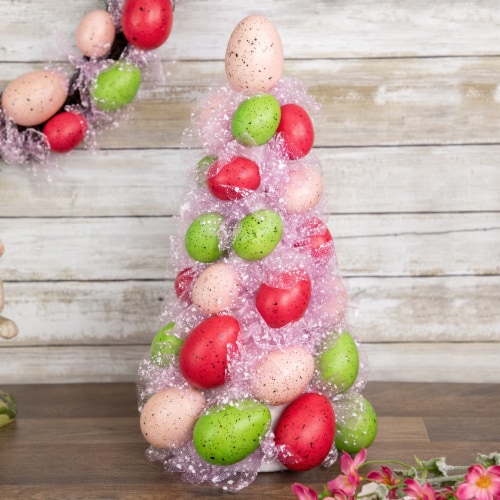 Northlight 3-Piece Speckled Easter Egg Tree, Ball and Wreath Set Perspective: bottom