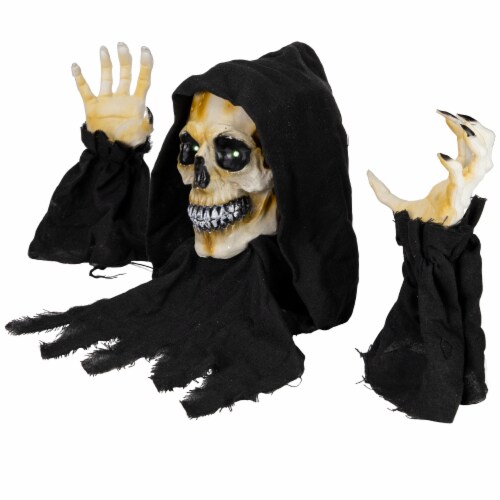 Northlight 8 Spooky Town LED Lighted Grim Reaper with Sound Outdoor Halloween Decoration Perspective: bottom