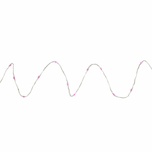 Northlight 50-Count Pink LED Micro Fairy Christmas Lights - 16ft, Copper Wire Perspective: bottom