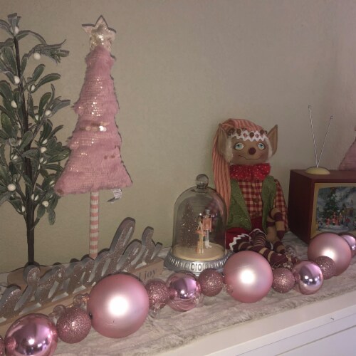 Pink christmas store garland