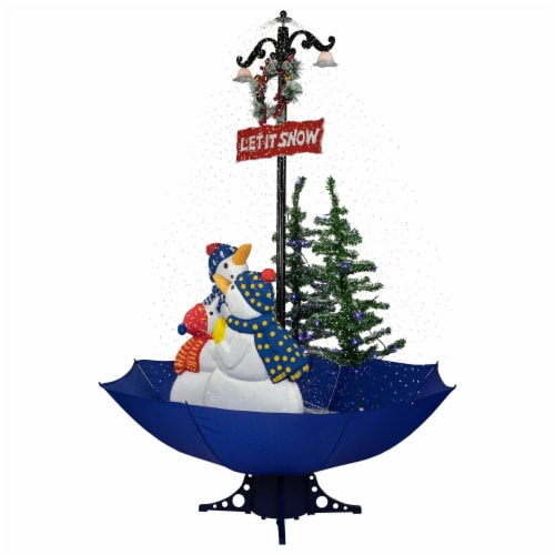 Northlight 5.5ft Lighted Musical Snowing Let it Snow Snowmen in Umbrella Base Christmas Perspective: bottom