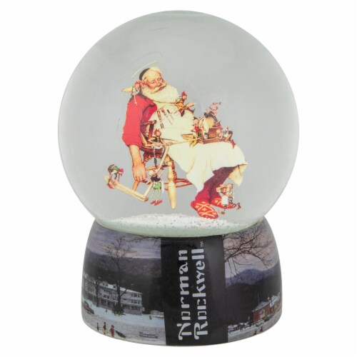 Northlight 6.5 Norman Rockwell 'Santa and His Helpers' Christmas Snow Globe Perspective: bottom