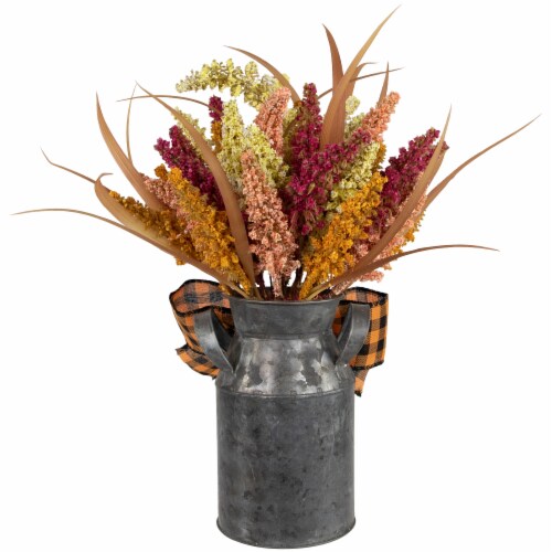 Northlight 18 Autumn Harvest Tabletop Canister Decoration with Artificial Fall Foliage Perspective: bottom
