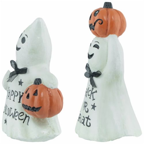 Northlight Set of 2  Happy Halloween  and  Trick or Treat  Ghost Decorations 7.75 Perspective: bottom