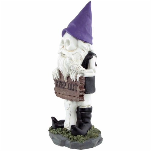 Northlight 11.75 Gnome Skeleton Keep Out Halloween Decoration Perspective: bottom