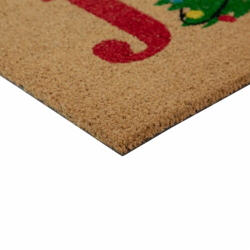 Northlight Natural Coir Joy Wreath Christmas Doormat 18 x 30