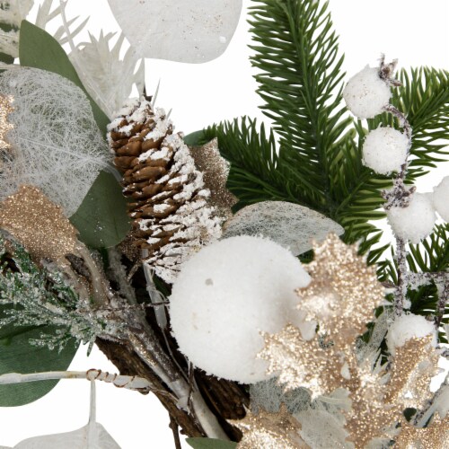 Northlight Sage Green and White Artificial Christmas Wreath, 24-Inch, Unlit Perspective: bottom
