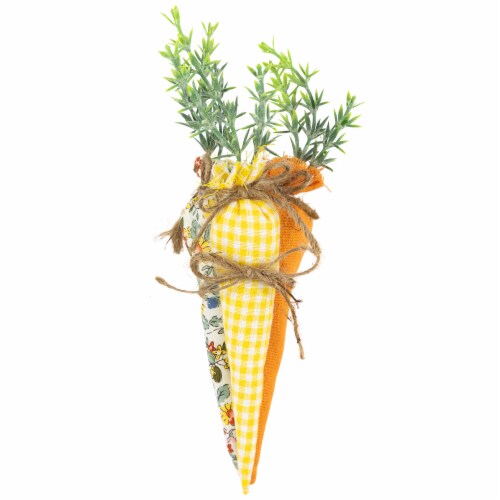 Northlight Fabric Carrot Easter Decorations - 9 - Orange and Yellow - Set of 3 Perspective: bottom