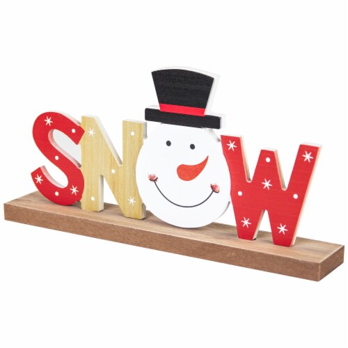 Northlight Wooden Snowman Tabletop Christmas Sign - 9.5 Perspective: bottom