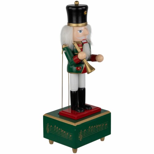 Northlight 12 Red Animated and Musical Christmas Nutcracker with Trumpet Perspective: bottom