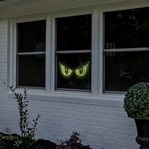 Northlight 20 Lighted Green Eyes Halloween Window Silhouette Decoration Perspective: bottom