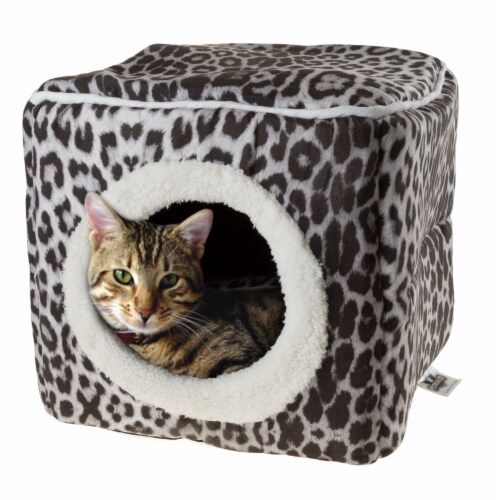 Petmaker 80-PET6020 Cat Pet Bed Cave Indoor Enclosed Covered Cavern & House - Gray & Black An Perspective: bottom