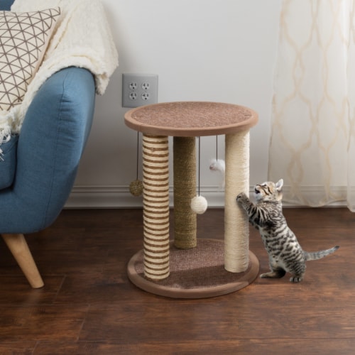 Cat Scratching Post with Perch Sisal Rope and Toys for Cats and Kittens Play Perspective: bottom