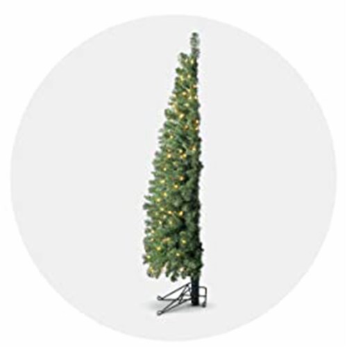 Home Heritage Cashmere 5 Ft Artificial Half Christmas Tree Prelit w