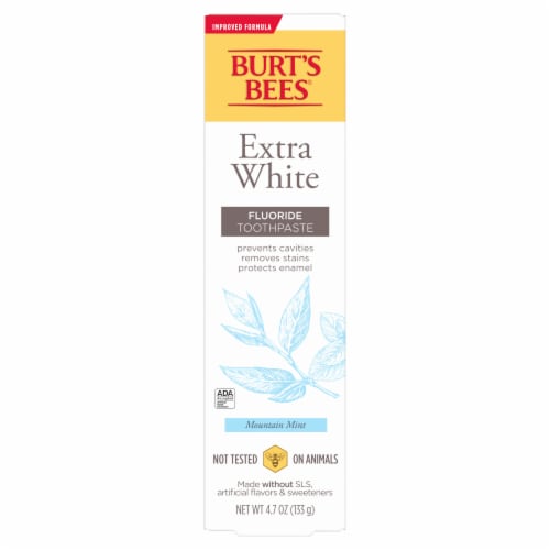 Burt's Bees Mountain Mint Fluoride Extra White Toothpaste Perspective: bottom