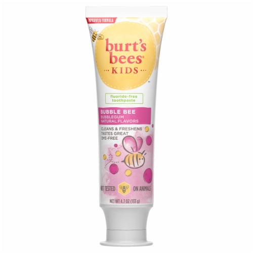 Burt's Bees Kids Natural Flavor Fluoride Free Bubble Bee Toothpaste Perspective: bottom
