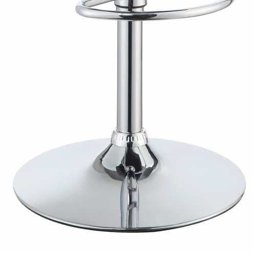 Benzara Classy Backless Adjustable Height Barstool - White Perspective: bottom
