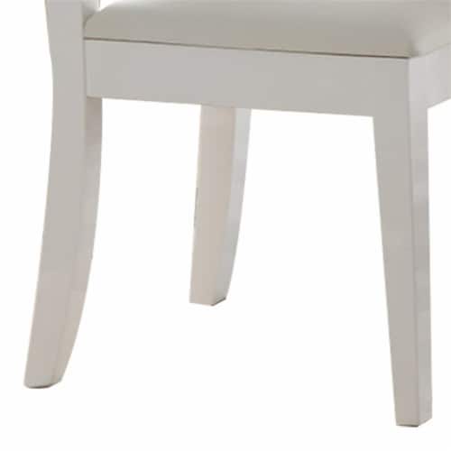 Benzara Wooden Dining Chairs - White Perspective: bottom
