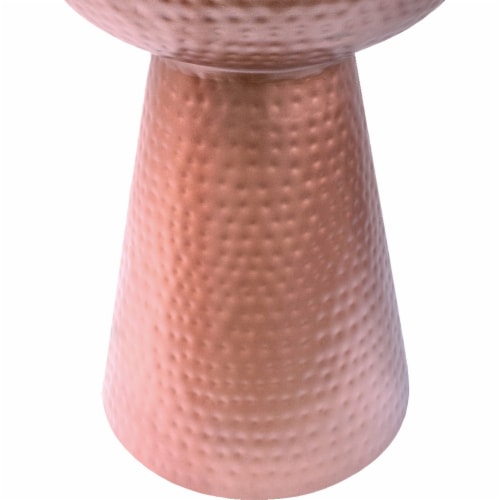 Benzara Hammered Textured Iron Stool - Copper Perspective: bottom