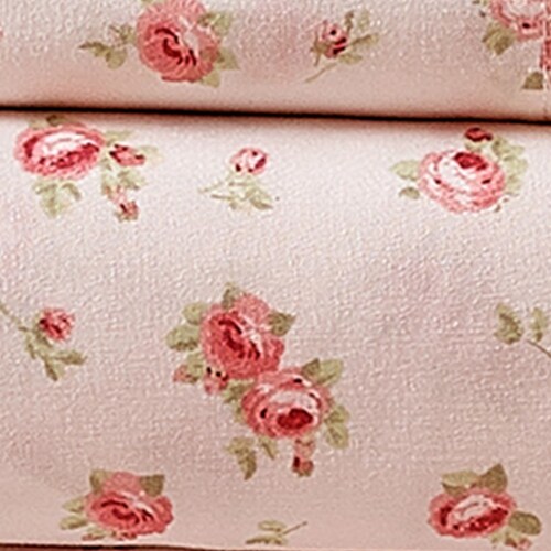Melun 4 Piece Rose Pattern King Size Microfiber Sheet Set The Urban Port, Pink Perspective: bottom