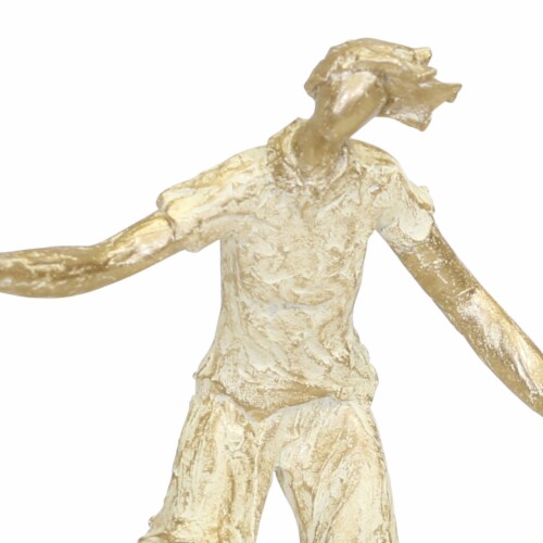 Miniature Polyresin Surfing Couple Statuetted, Gold Saltoro Sherpi, 1