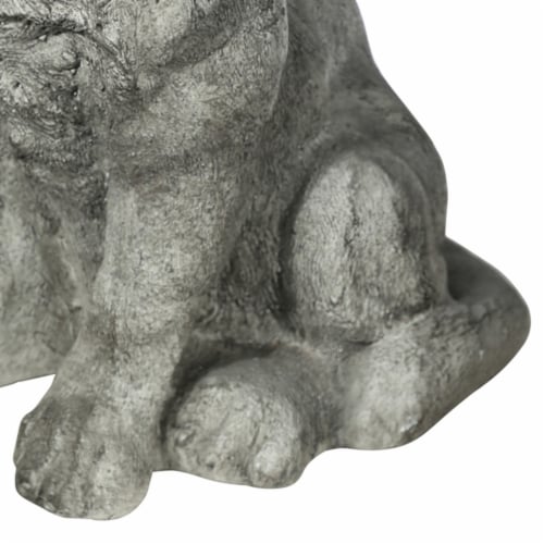 Saltoro Sherpi Border Terrier Dog Fiberstone Figurine in Sitting Position, Distressed Gray Perspective: bottom